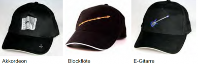 Baseballcap schwarz Instrumente 
