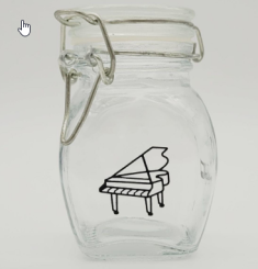 Glas mit Bügelverschluss Instrumente 