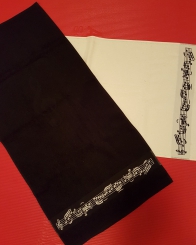 Handtuch Notenlinien creme | 67 x 140 cm