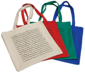 Tasche Stoff bunt Notenlinien 