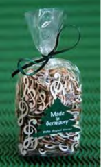 Notenschlüssel mini Holz Mix aus Noten, Violin-und Bassschlüssel