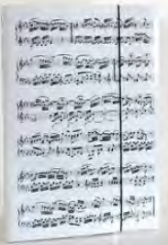 Notenmappe A4 Noten/Instrumente weiß mit Noten