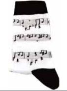Socken Notenlinien schwarz 