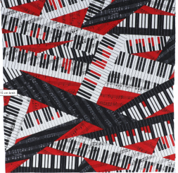 Stoff Klaviertasten bunt 