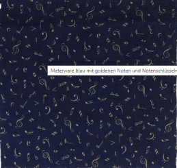 Stoff Polyester Notenmix 