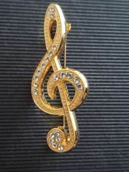 Brosche Violinschlüssel maxi 