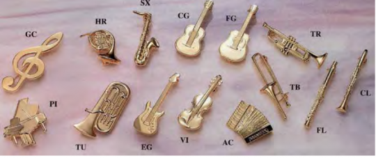 Brosche Instrumente 2D Querflöte | silberplated