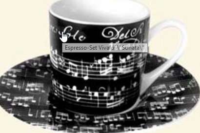 Espressotasse Vivaldi Libretto schwarz