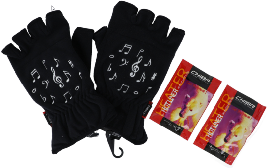 Handschuhe Kurzfinger Thermofleece Notenmix S/M