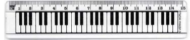 Lineal Keyboard 15 cm Notenlinien